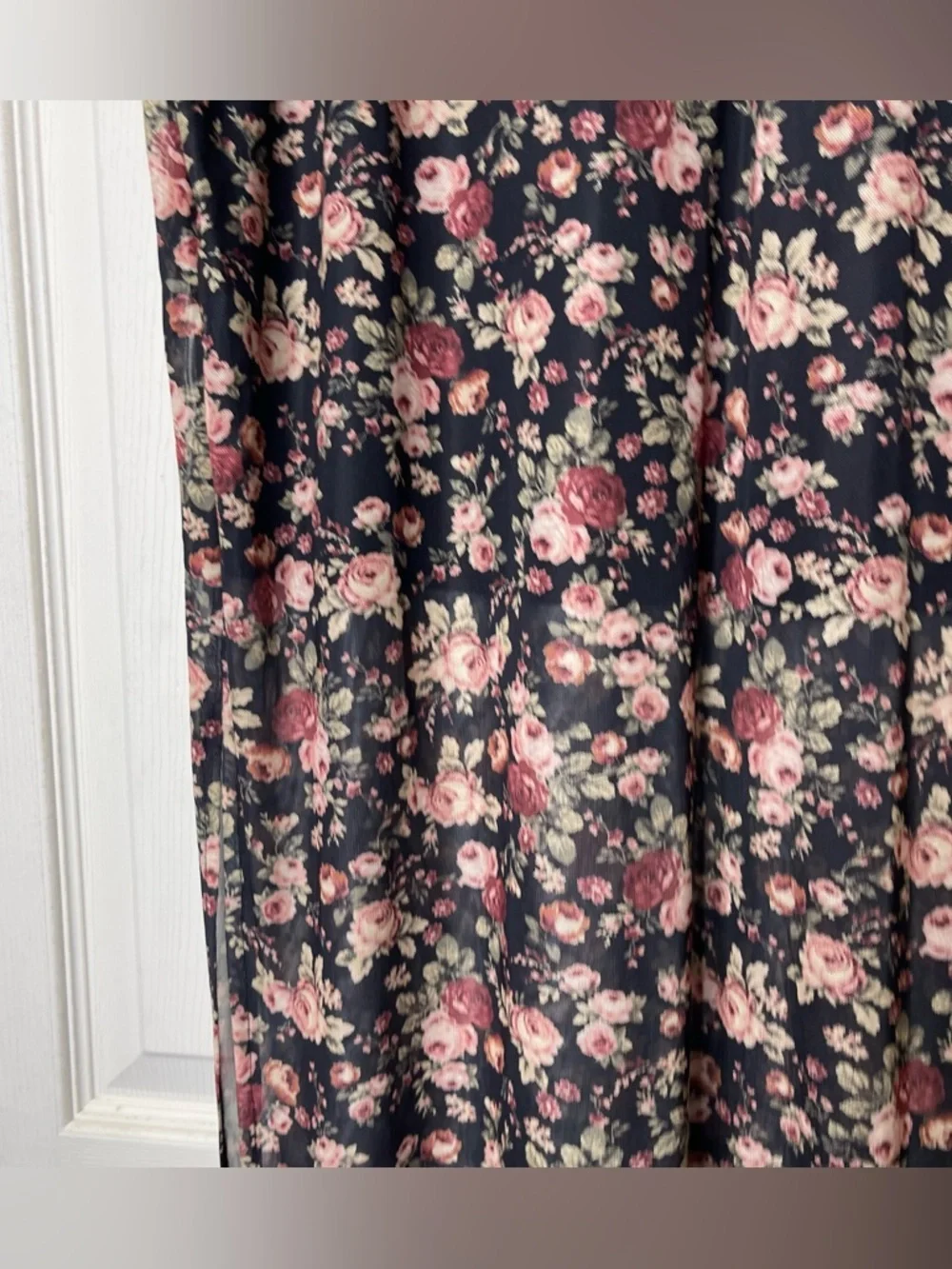 Torrid Womens Floral Multi Color Mesh Maxi Skirt Sz 1 - Picture 6 of 9